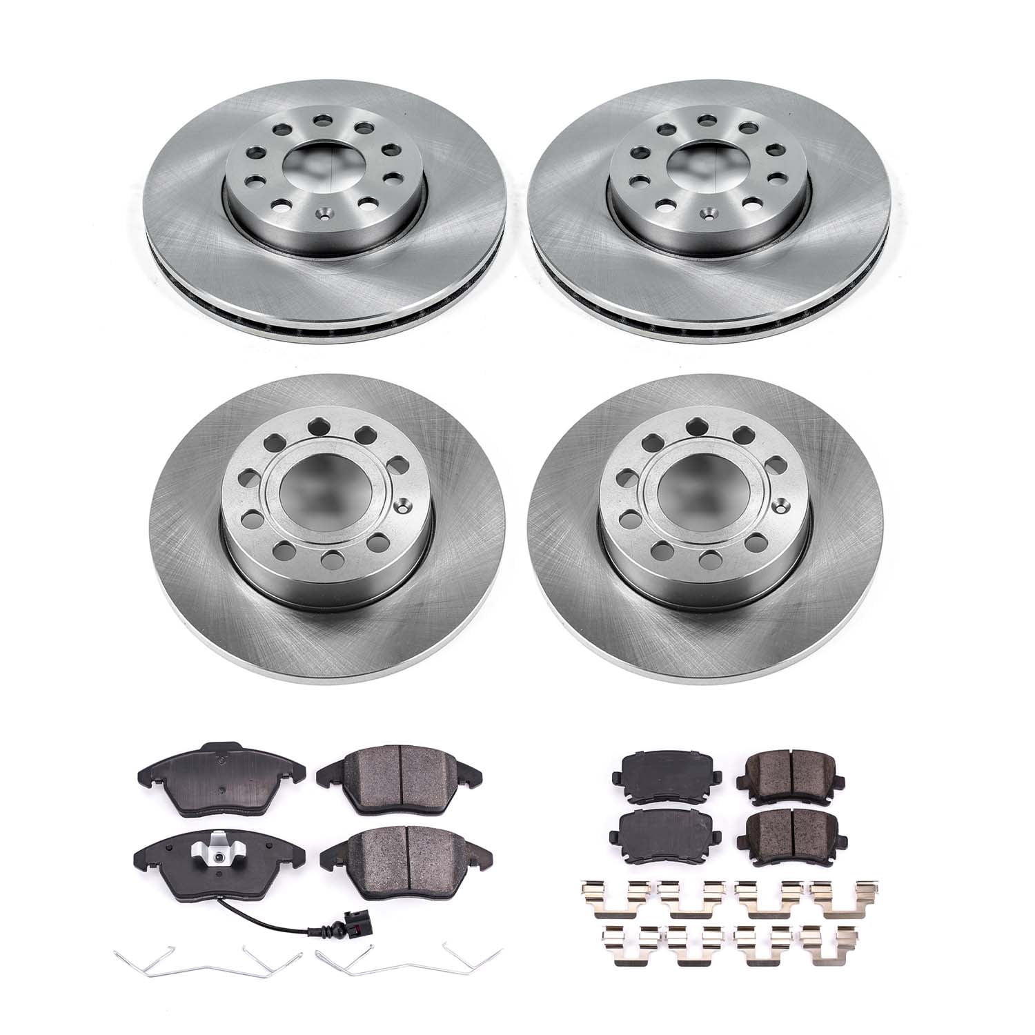 Ultimate Brakes Front and Rear Ceramic Brake Pad and Rotor Kit with Hardware WM81298