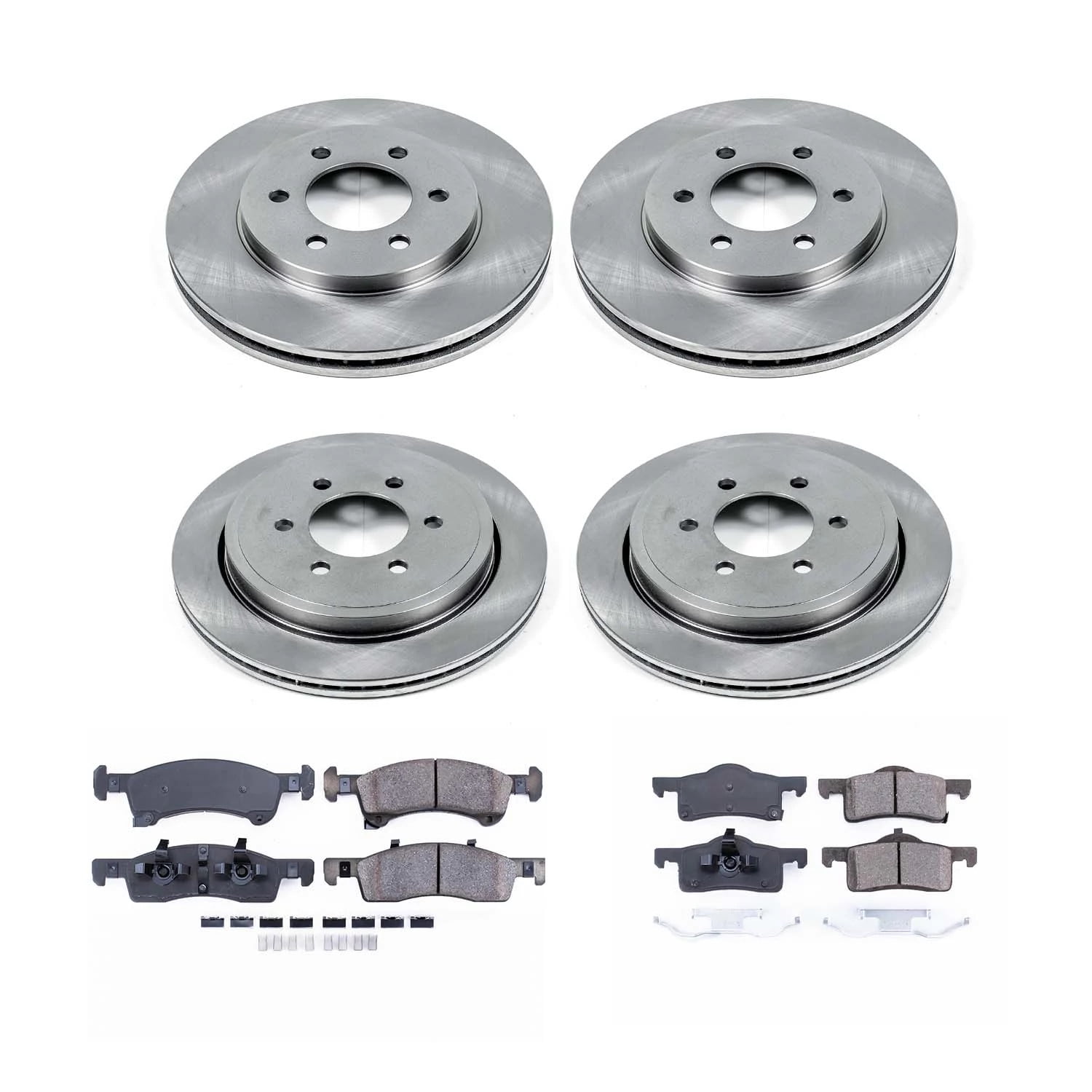 Ultimate Brakes Front and Rear Ceramic Brake Pad and Rotor Kit with Hardware WM81315