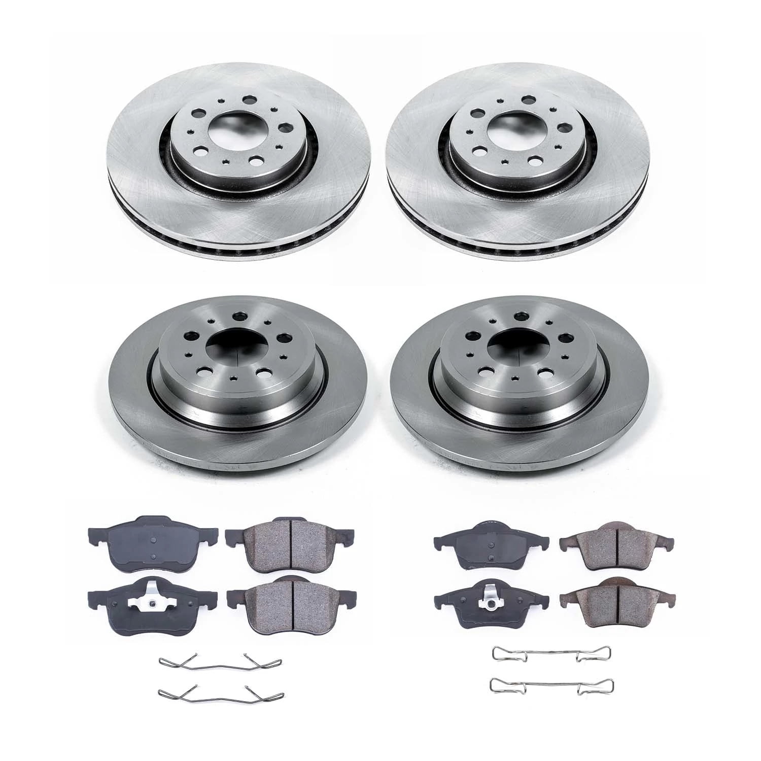 Ultimate Brakes Front and Rear Ceramic Brake Pad and Rotor Kit with Hardware WM81320