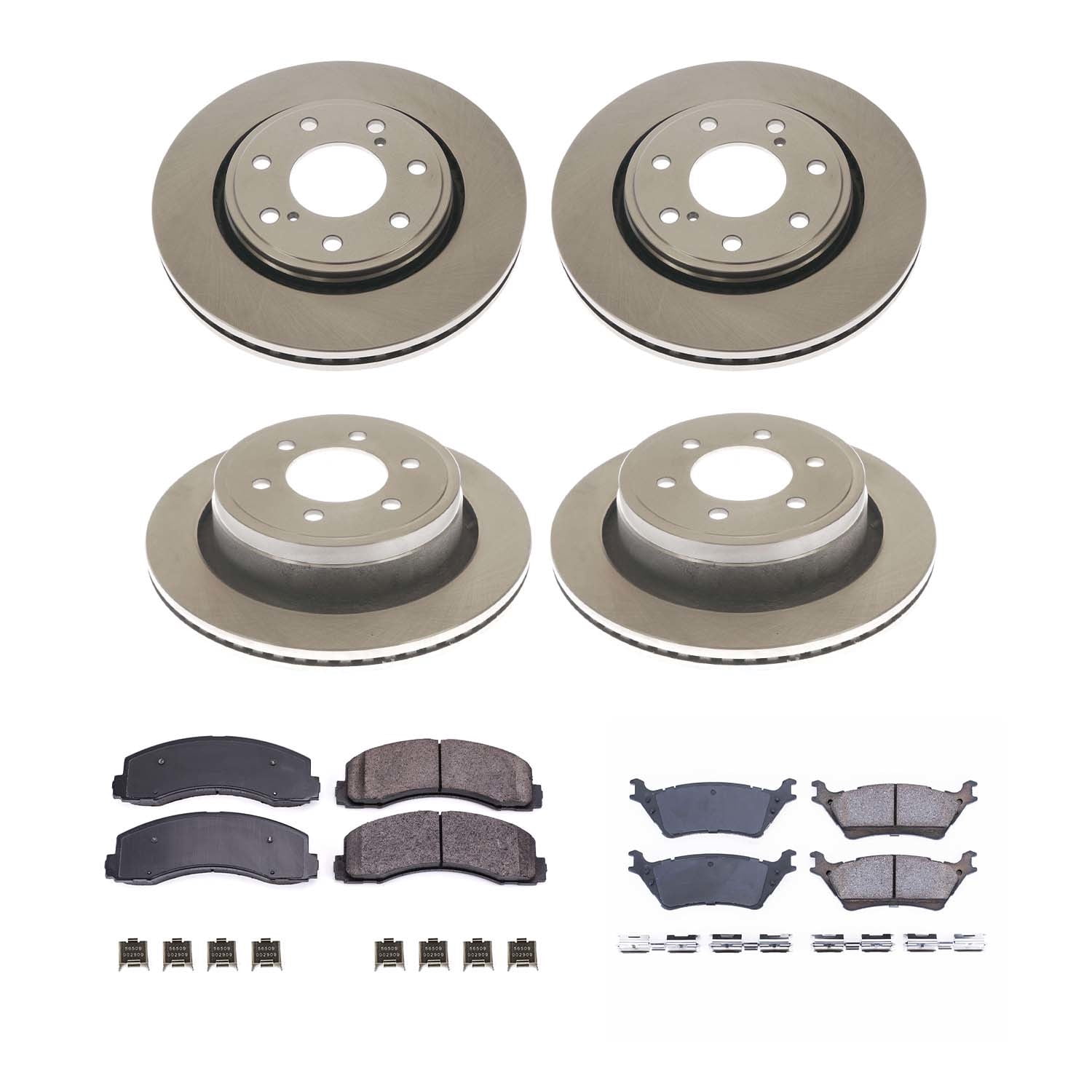 Ultimate Brakes Front and Rear Ceramic Brake Pad and Rotor Kit with Hardware WM81330