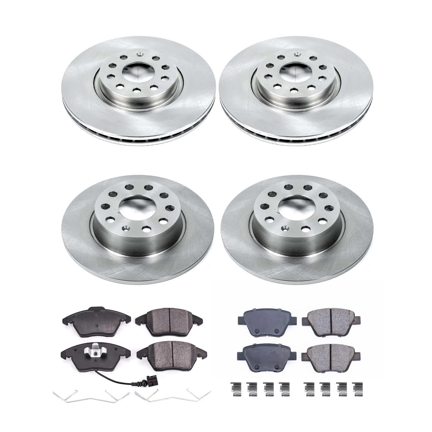 Ultimate Brakes Front and Rear Ceramic Brake Pad and Rotor Kit with Hardware WM81331