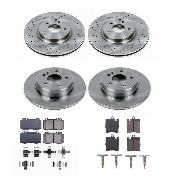 Ultimate Brakes Front and Rear Ceramic Brake Pad and Rotor Kit with Hardware WM81338