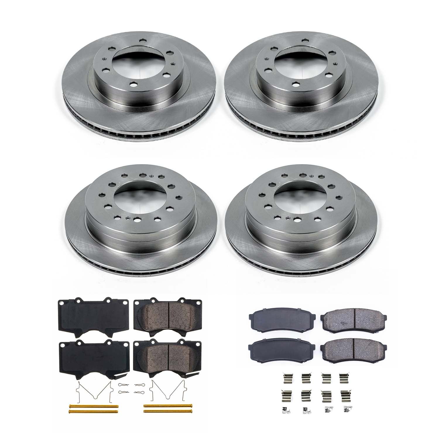 Ultimate Brakes Front and Rear Ceramic Brake Pad and Rotor Kit with Hardware WM81345