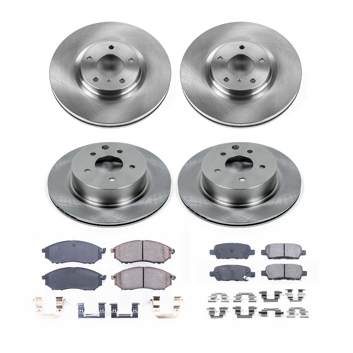 Ultimate Brakes Front and Rear Ceramic Brake Pad and Rotor Kit with Hardware WM81346