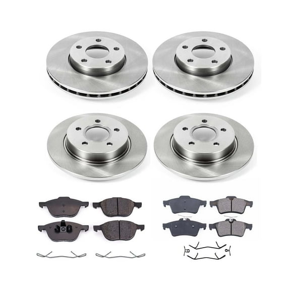 Ultimate Brakes Front and Rear Ceramic Brake Pad and Rotor Kit with Hardware WM81356