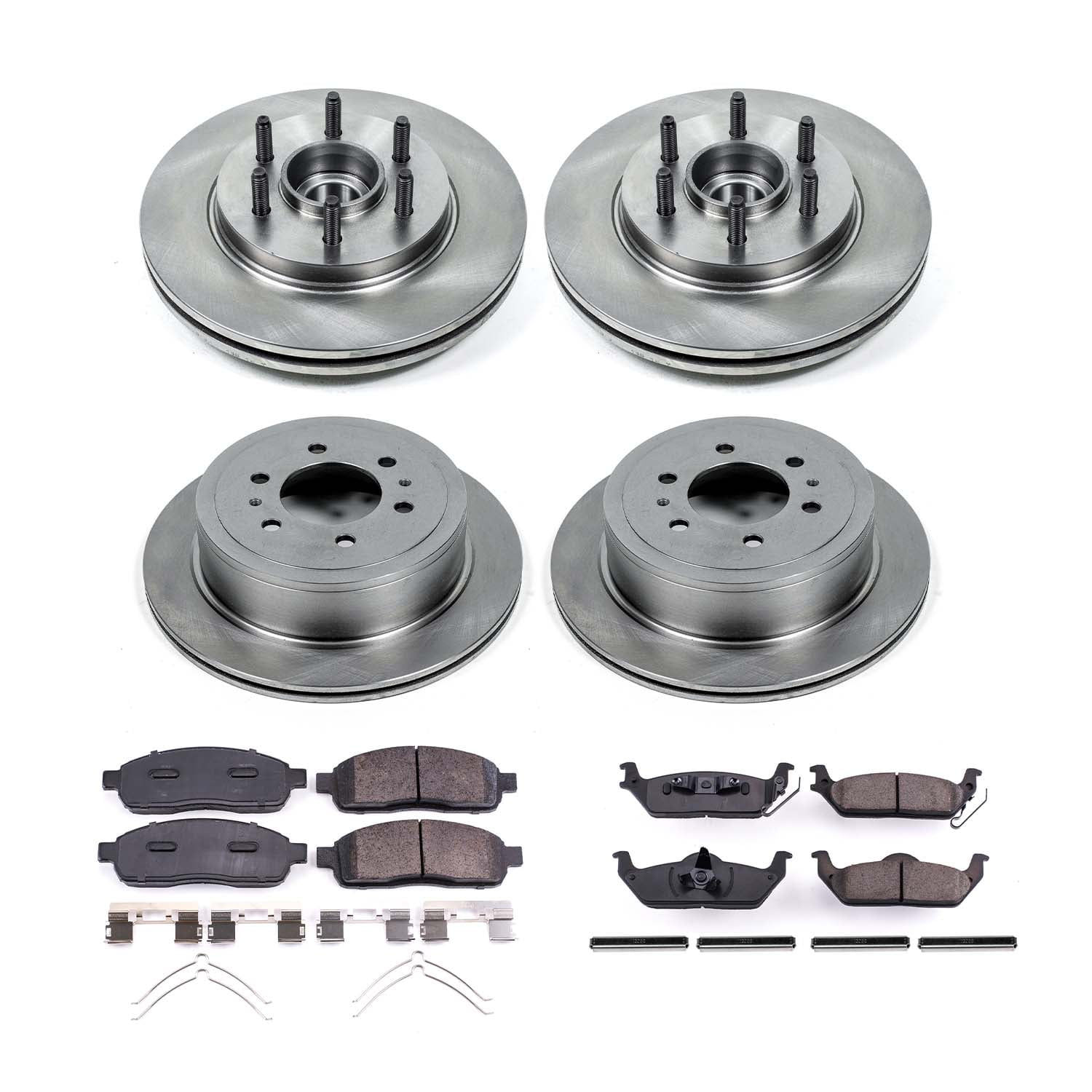 Ultimate Brakes Front and Rear Ceramic Brake Pad and Rotor Kit with Hardware WM81372