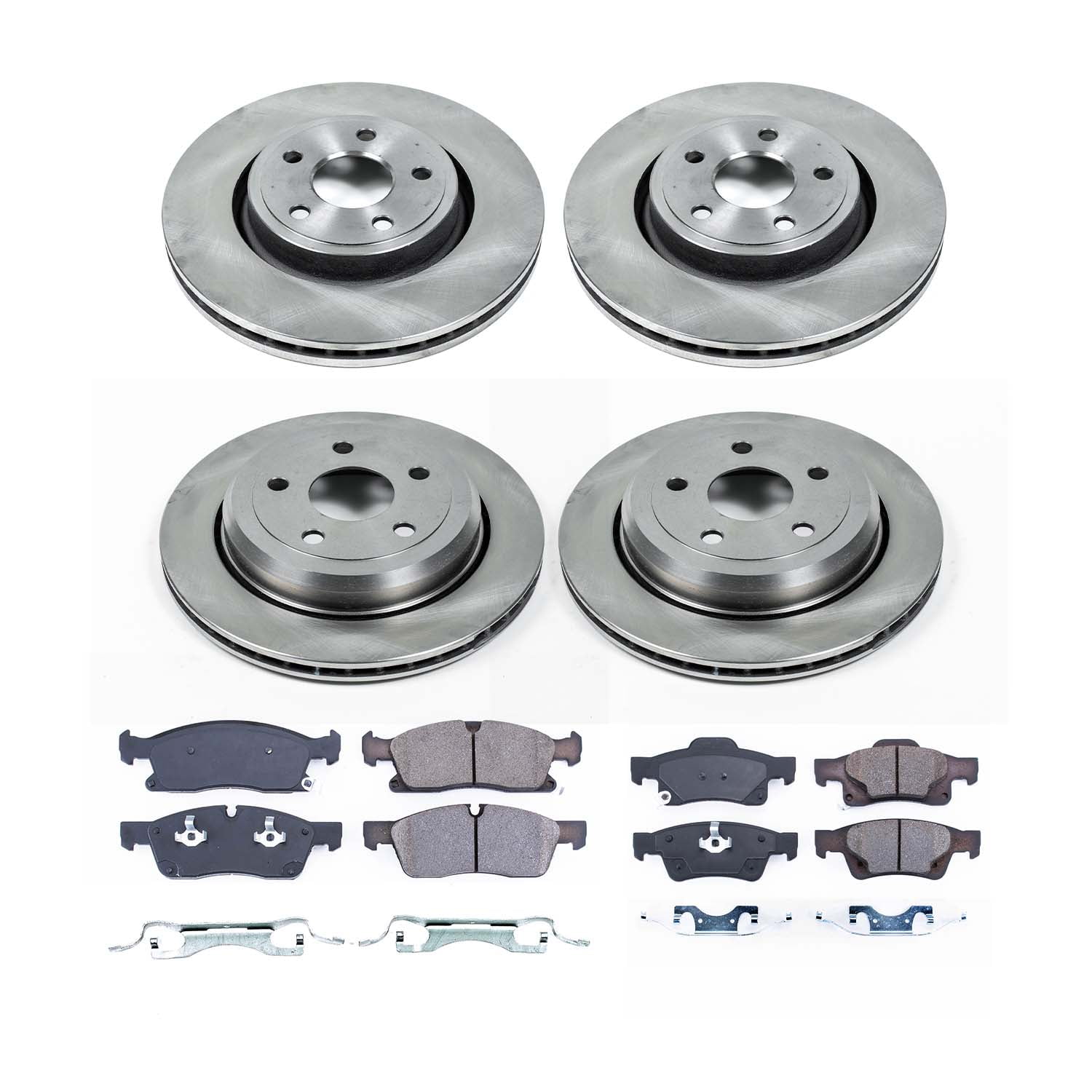 Ultimate Brakes Front and Rear Ceramic Brake Pad and Rotor Kit with Hardware WM81378