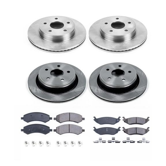 Ultimate Brakes Front and Rear Ceramic Brake Pad and Rotor Kit with Hardware WM81390