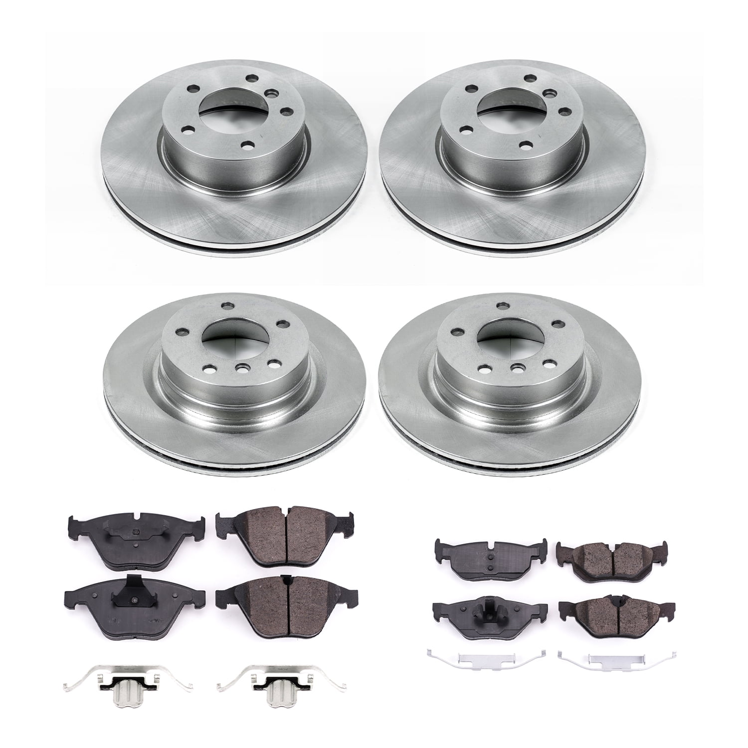Ultimate Brakes Front and Rear Ceramic Brake Pad and Rotor Kit with Hardware WM81391