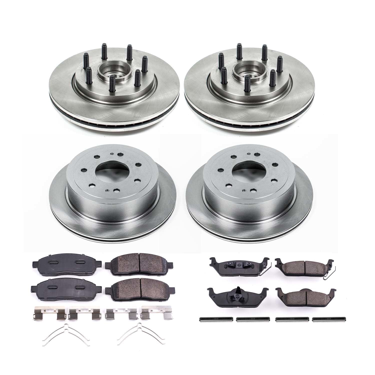 Ultimate Brakes Front and Rear Ceramic Brake Pad and Rotor Kit with Hardware WM81395