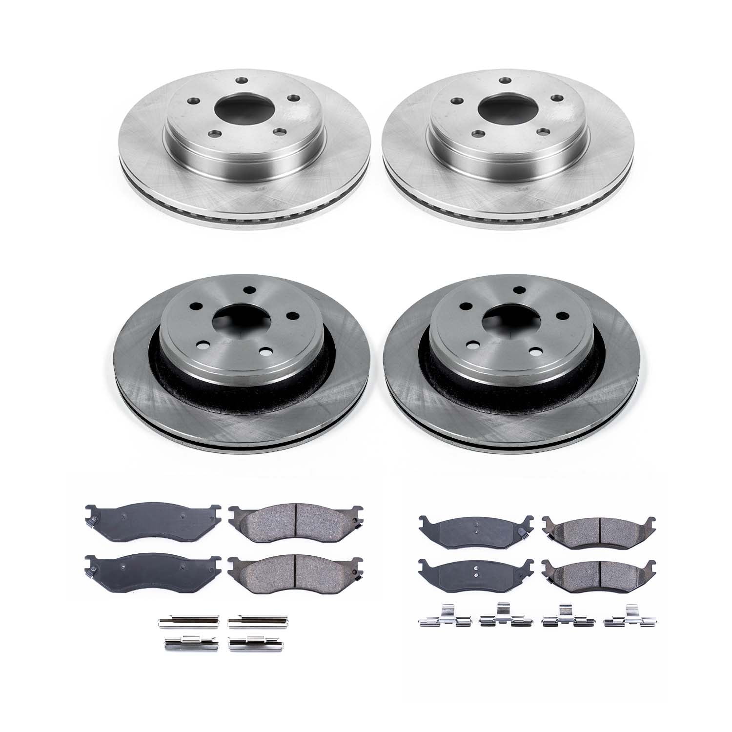 Ultimate Brakes Front and Rear Ceramic Brake Pad and Rotor Kit with Hardware WM81396