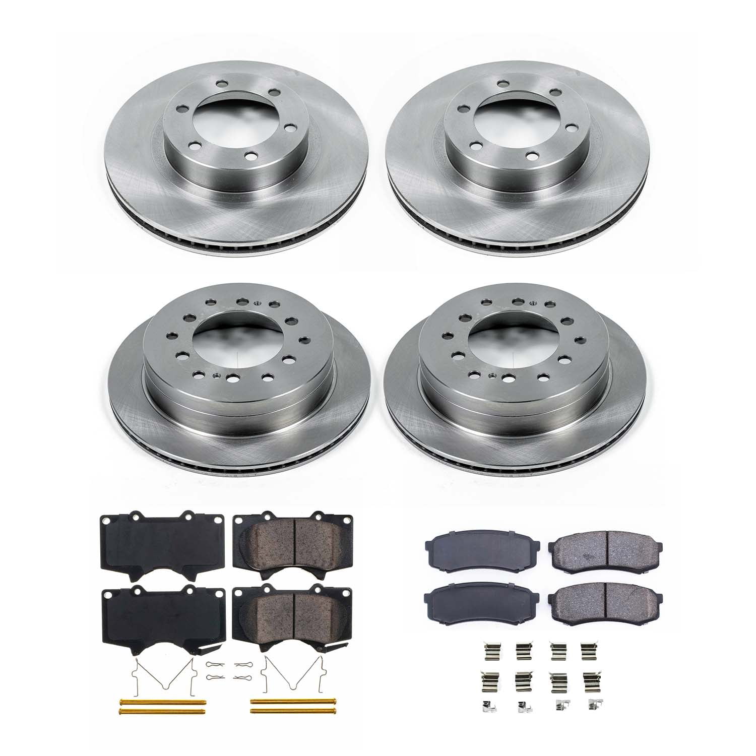 Ultimate Brakes Front and Rear Ceramic Brake Pad and Rotor Kit with Hardware WM81398