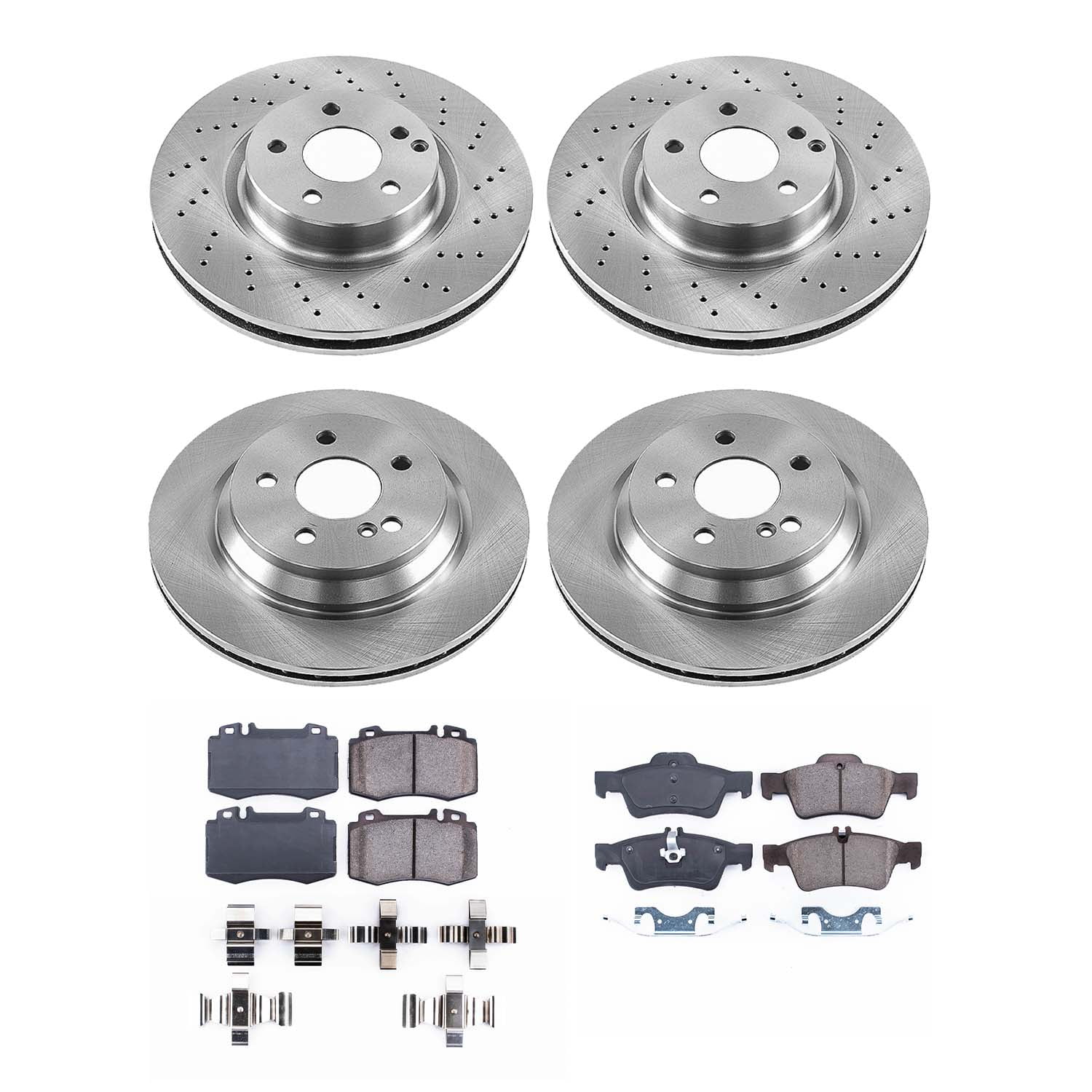 Ultimate Brakes Front and Rear Ceramic Brake Pad and Rotor Kit with Hardware WM81426