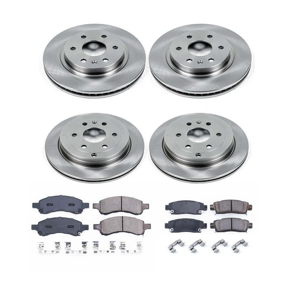 Ultimate Brakes Front and Rear Ceramic Brake Pad and Rotor Kit with Hardware WM81438
