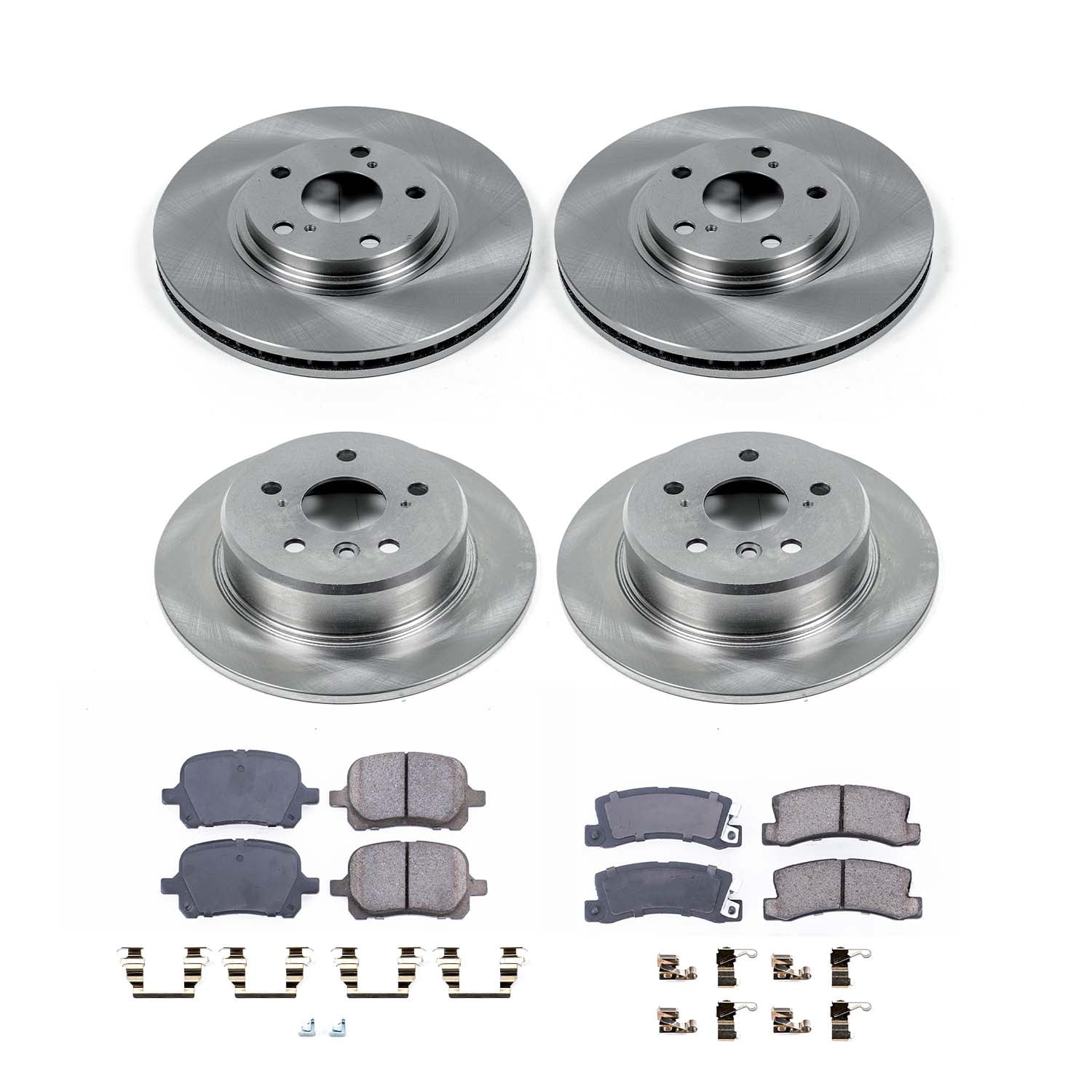 Ultimate Brakes Front and Rear Ceramic Brake Pad and Rotor Kit with Hardware WM81443