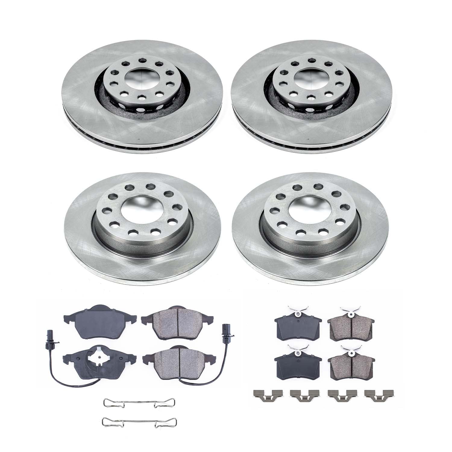 Ultimate Brakes Front and Rear Ceramic Brake Pad and Rotor Kit with Hardware WM81445