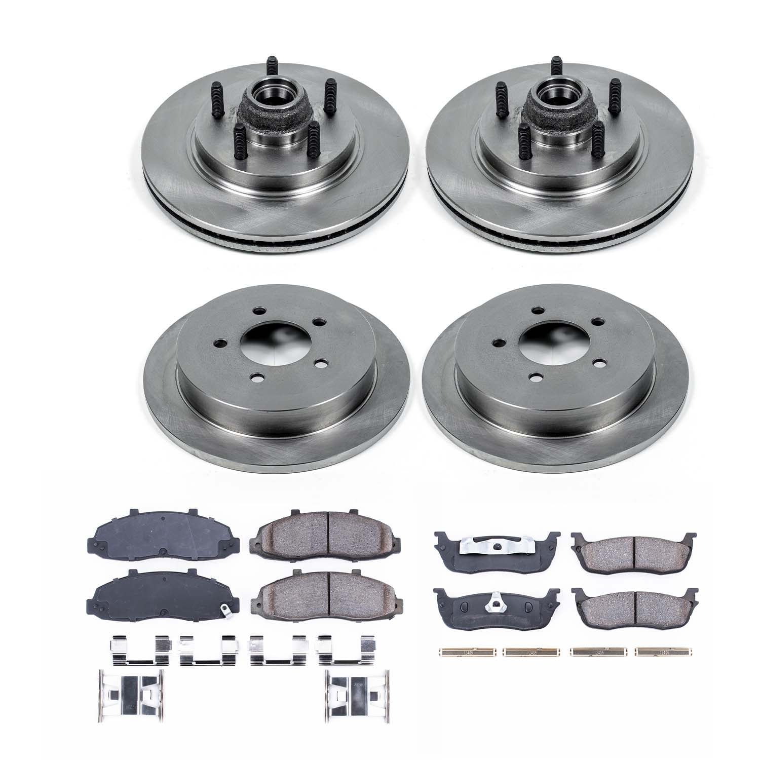 Ultimate Brakes Front and Rear Ceramic Brake Pad and Rotor Kit with Hardware WM81463