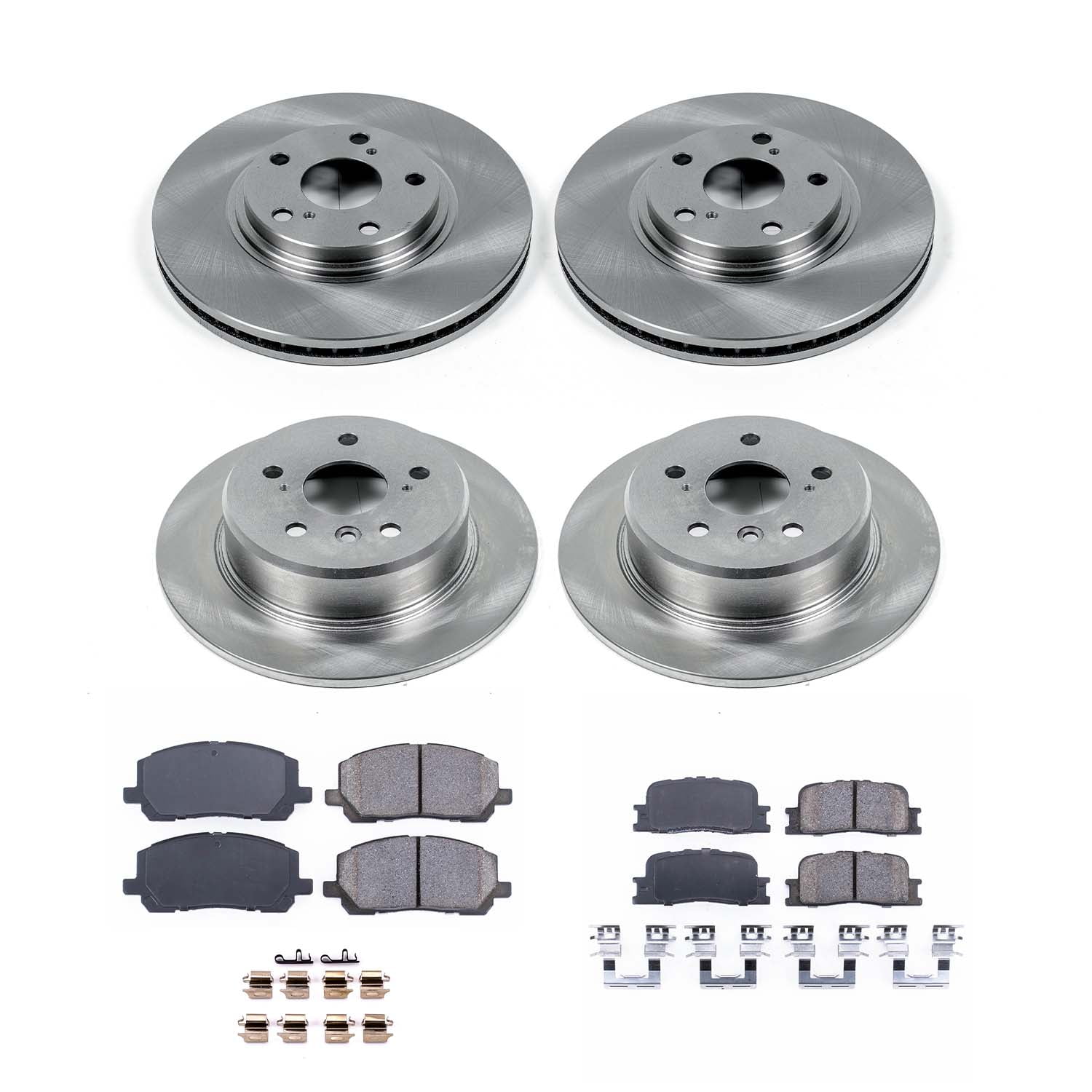 Ultimate Brakes Front and Rear Ceramic Brake Pad and Rotor Kit with Hardware WM81472