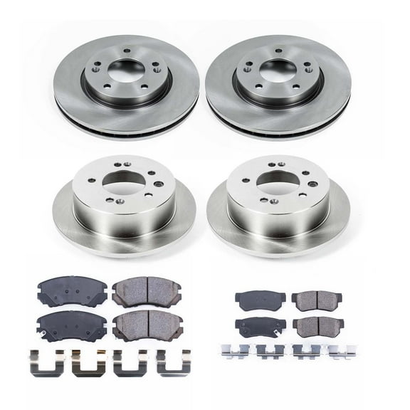 Ultimate Brakes Front and Rear Ceramic Brake Pad and Rotor Kit with Hardware WM81480