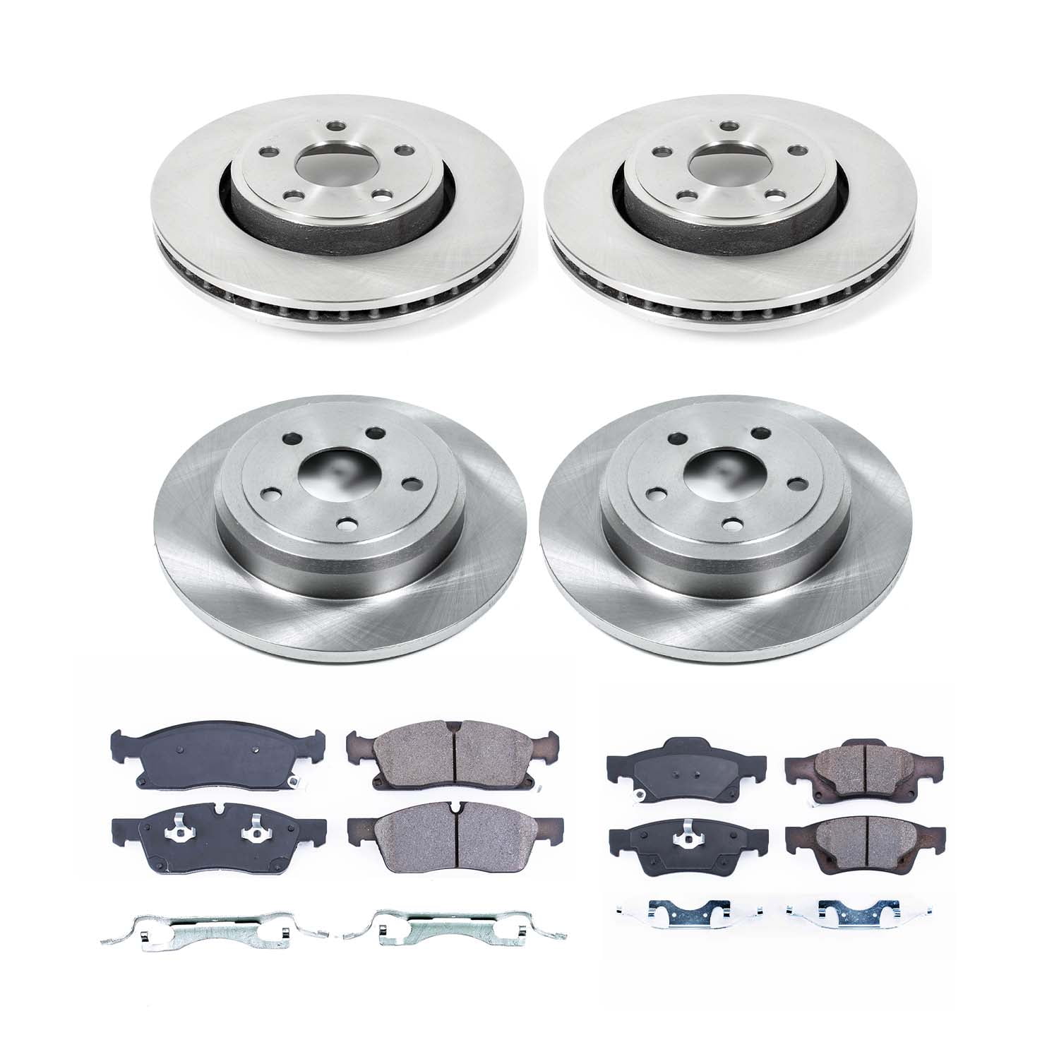 Ultimate Brakes Front and Rear Ceramic Brake Pad and Rotor Kit with Hardware WM81494