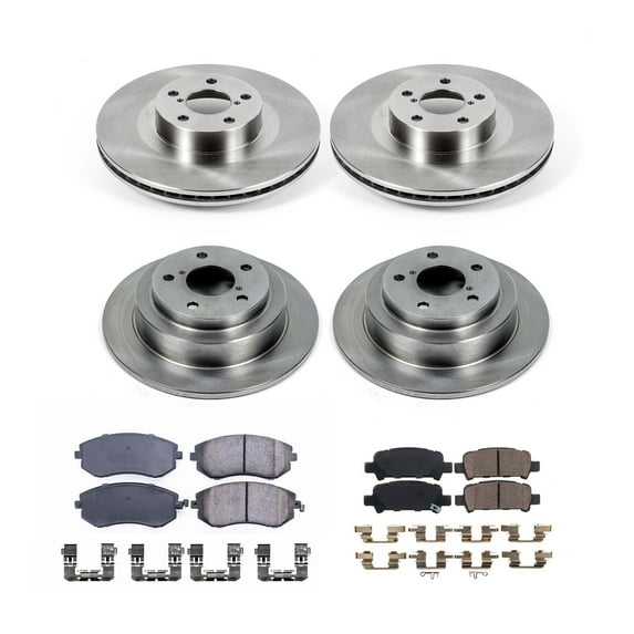 Ultimate Brakes Front and Rear Ceramic Brake Pad and Rotor Kit with Hardware WM81522