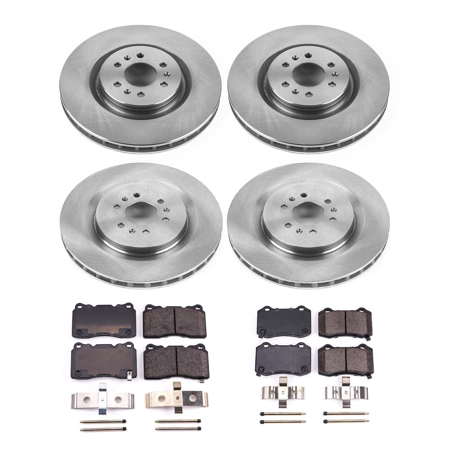 Ultimate Brakes Front and Rear Ceramic Brake Pad and Rotor Kit with Hardware WM81525