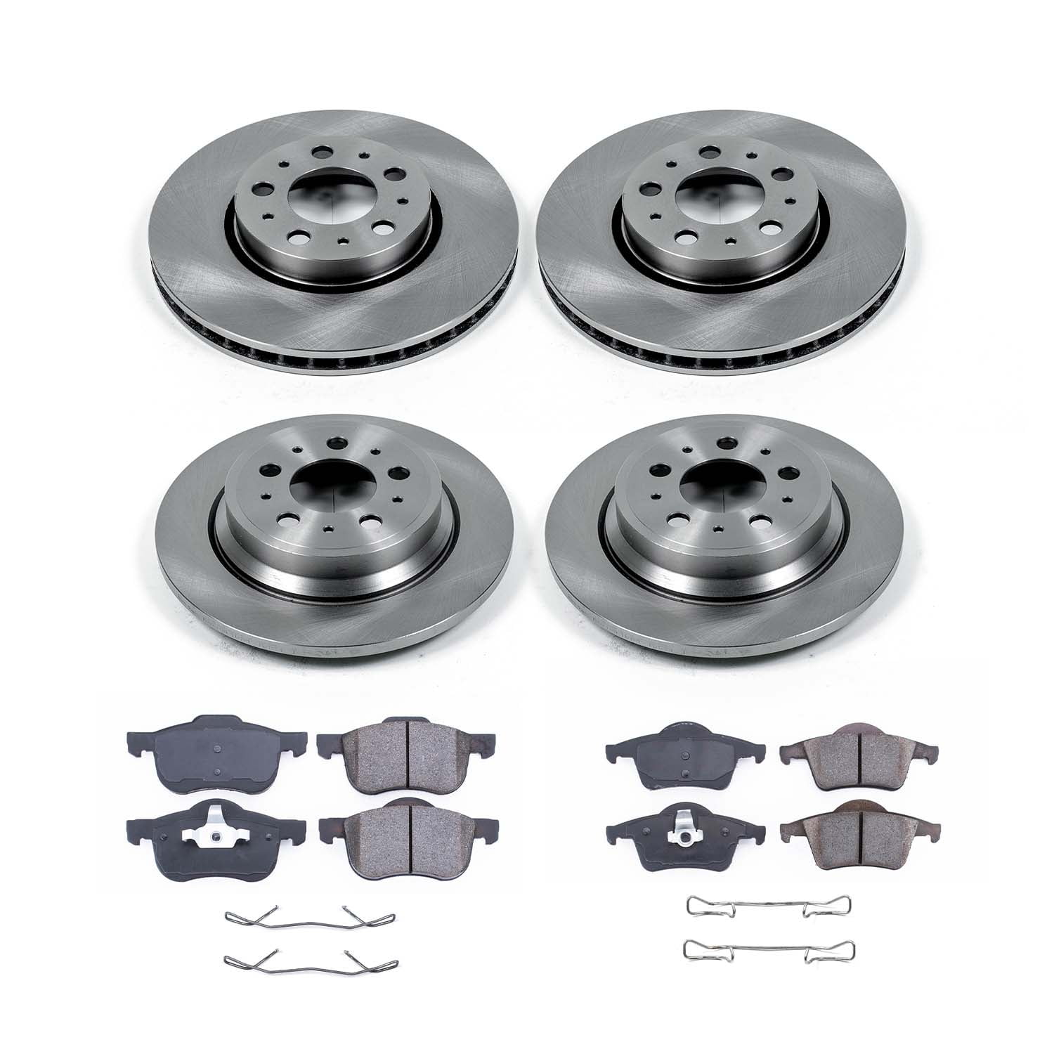 Ultimate Brakes Front and Rear Ceramic Brake Pad and Rotor Kit with Hardware WM81529