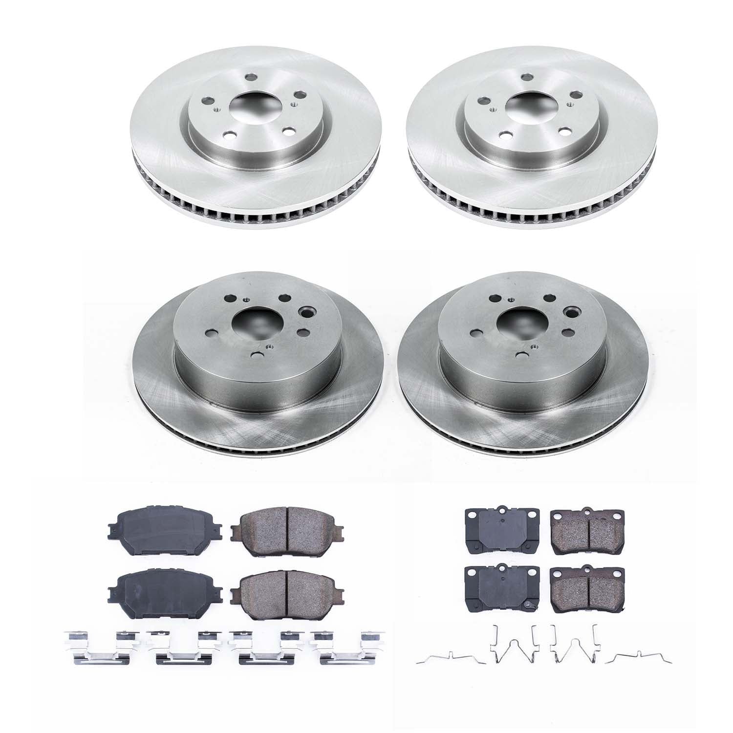Ultimate Brakes Front and Rear Ceramic Brake Pad and Rotor Kit with Hardware WM81542