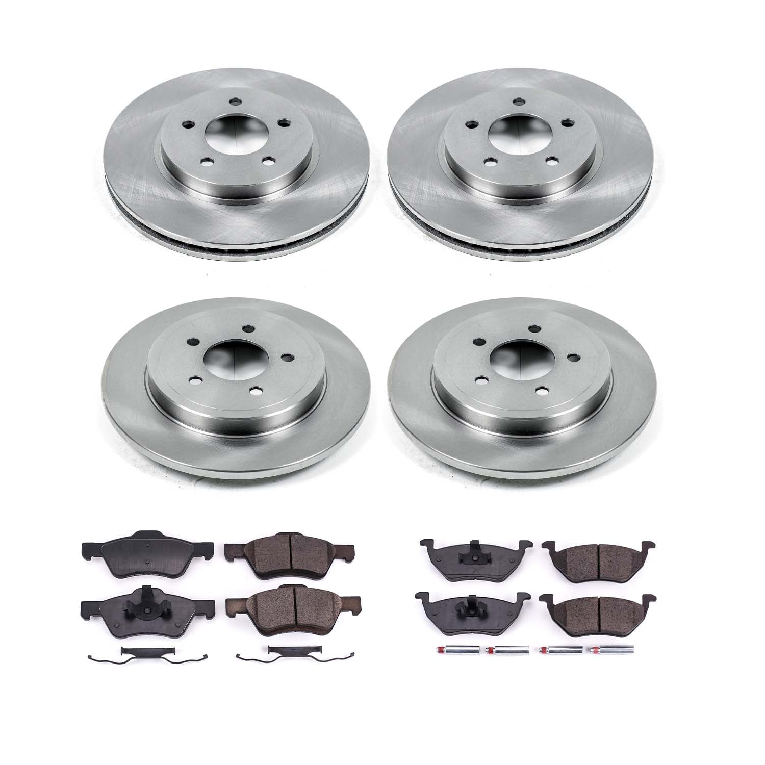 Ultimate Brakes Front and Rear Ceramic Brake Pad and Rotor Kit with Hardware WM81543