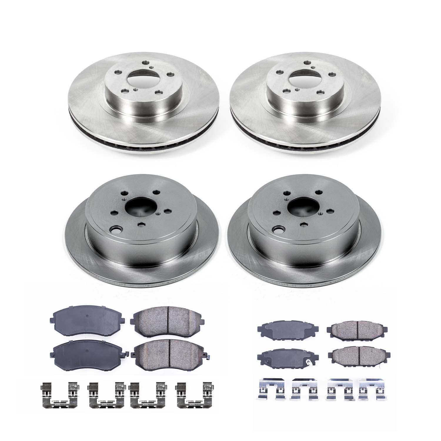 Ultimate Brakes Front and Rear Ceramic Brake Pad and Rotor Kit with Hardware WM81554