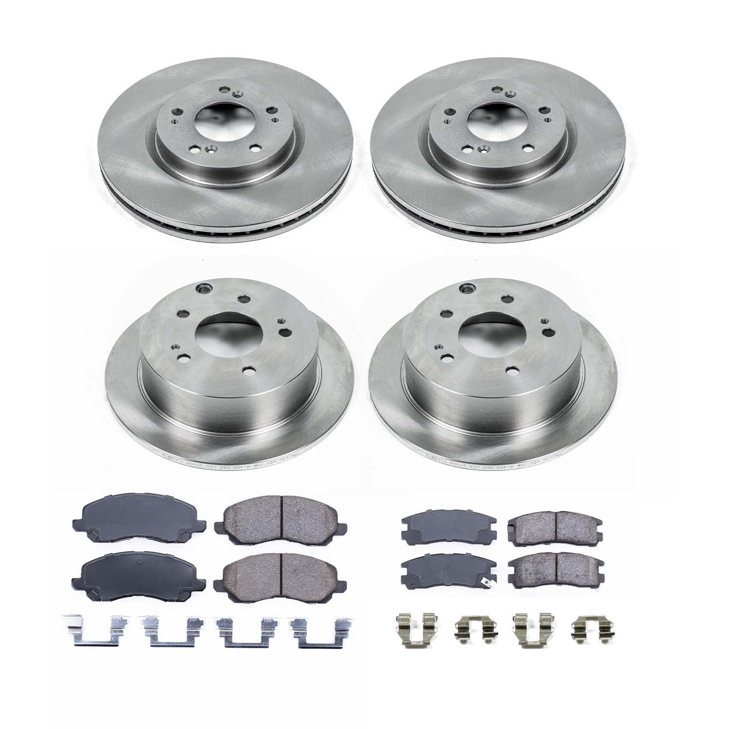 Ultimate Brakes Front and Rear Ceramic Brake Pad and Rotor Kit with Hardware WM81575
