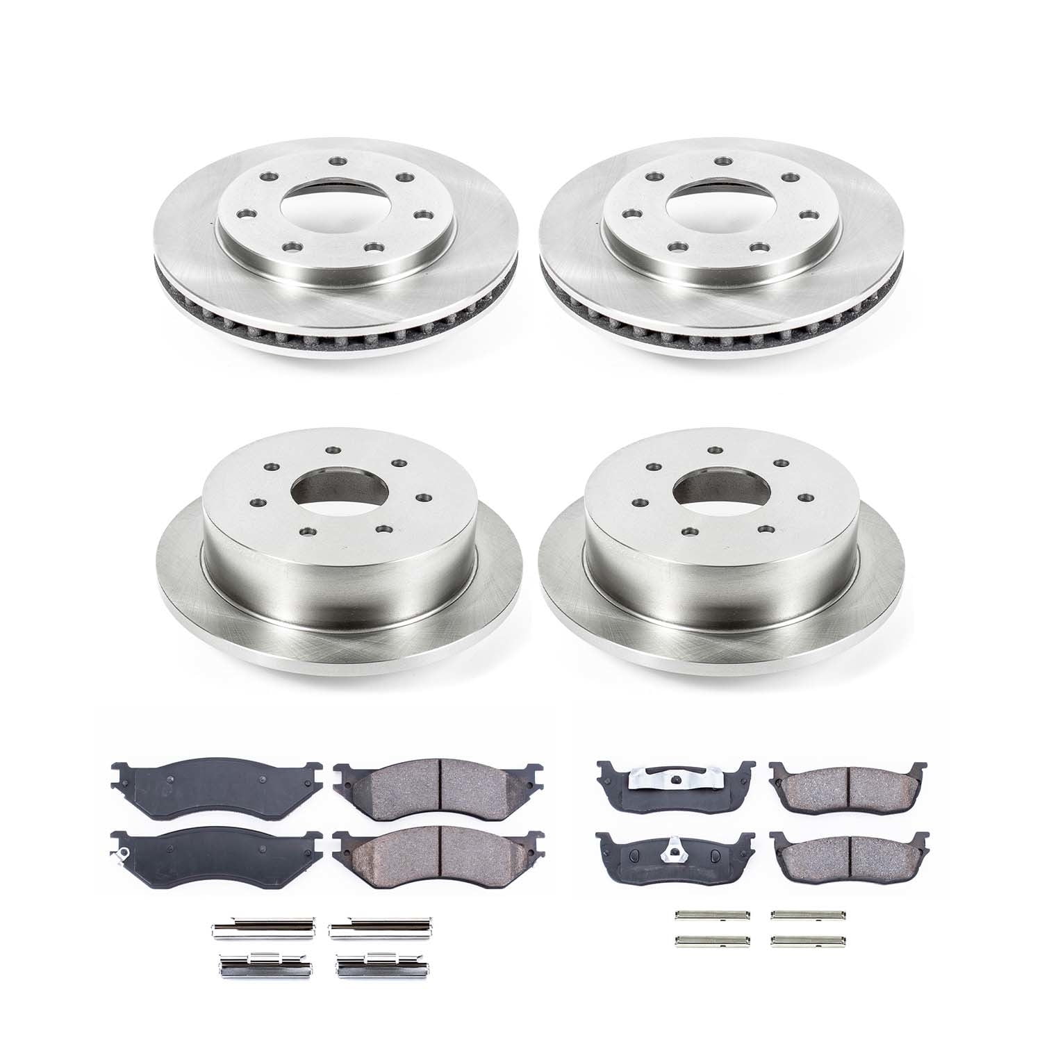 Ultimate Brakes Front and Rear Ceramic Brake Pad and Rotor Kit with Hardware WM81585