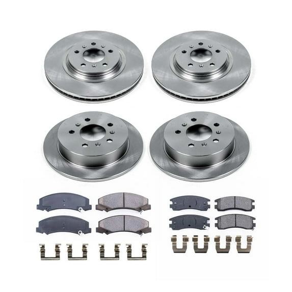 Ultimate Brakes Front and Rear Ceramic Brake Pad and Rotor Kit with Hardware WM81588