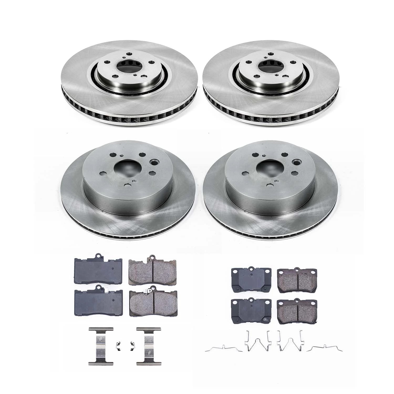 Ultimate Brakes Front and Rear Ceramic Brake Pad and Rotor Kit with Hardware WM81589