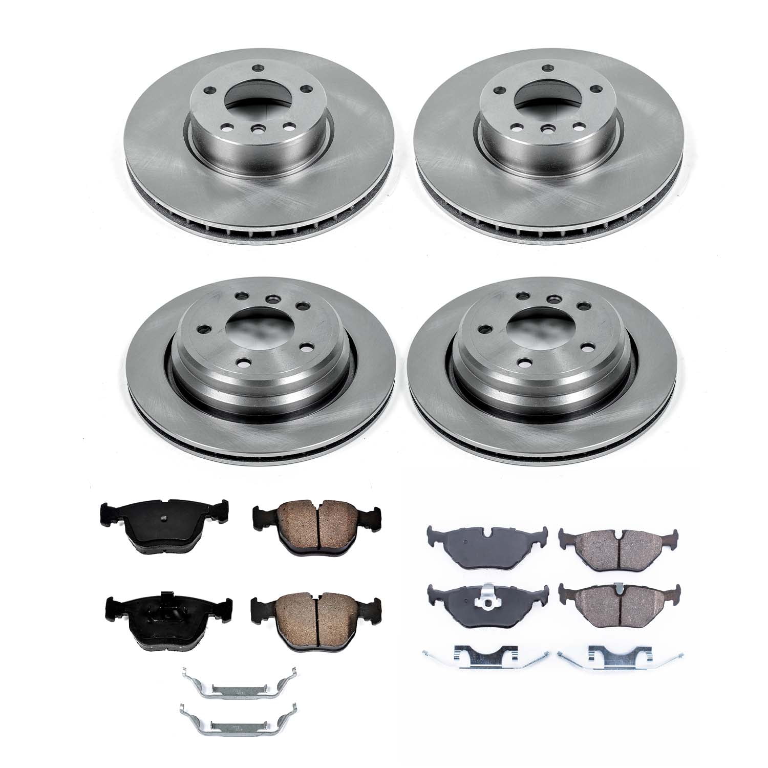 Ultimate Brakes Front and Rear Semi-Metallic Brake Pad and Rotor Kit with Hardware WM80984