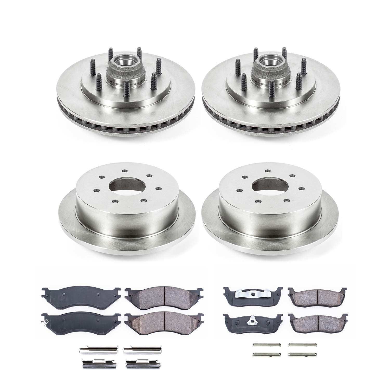 Ultimate Brakes Front and Rear Semi-Metallic Brake Pad and Rotor Kit with Hardware WM80985