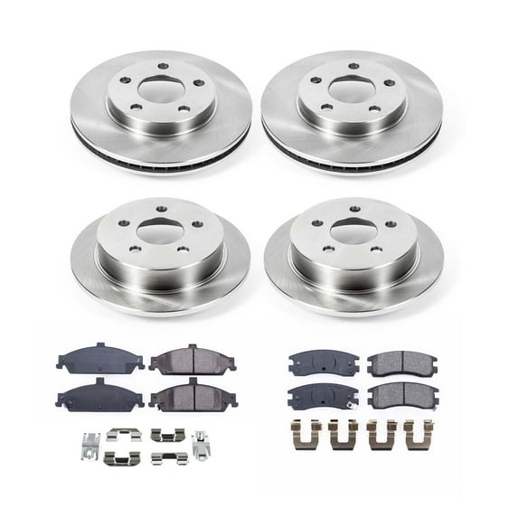 Ultimate Brakes Front and Rear Semi-Metallic Brake Pad and Rotor Kit with Hardware WM80998