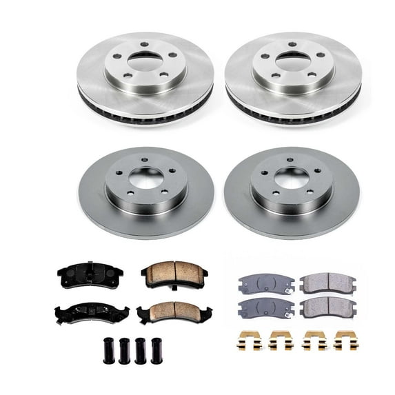 Ultimate Brakes Front and Rear Semi-Metallic Brake Pad and Rotor Kit with Hardware WM81011