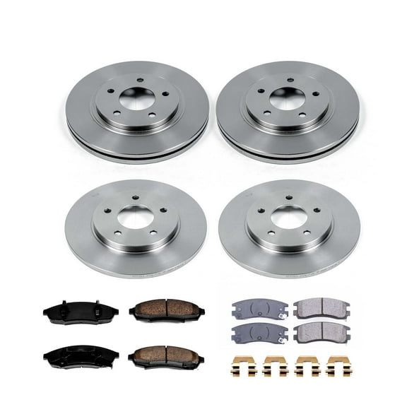 Ultimate Brakes Front and Rear Semi-Metallic Brake Pad and Rotor Kit with Hardware WM81028