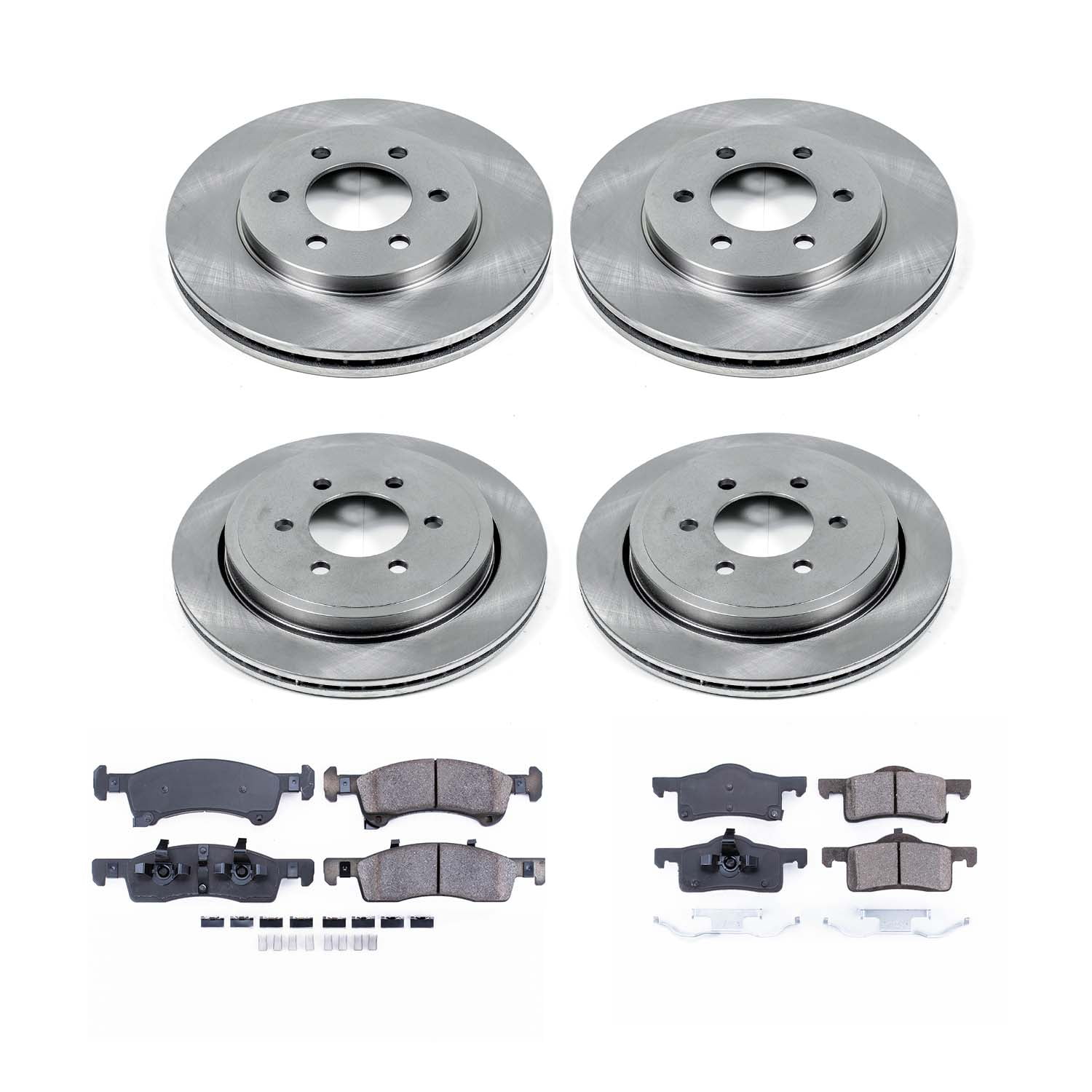 Ultimate Brakes Front and Rear Semi-Metallic Brake Pad and Rotor Kit with Hardware WM81036