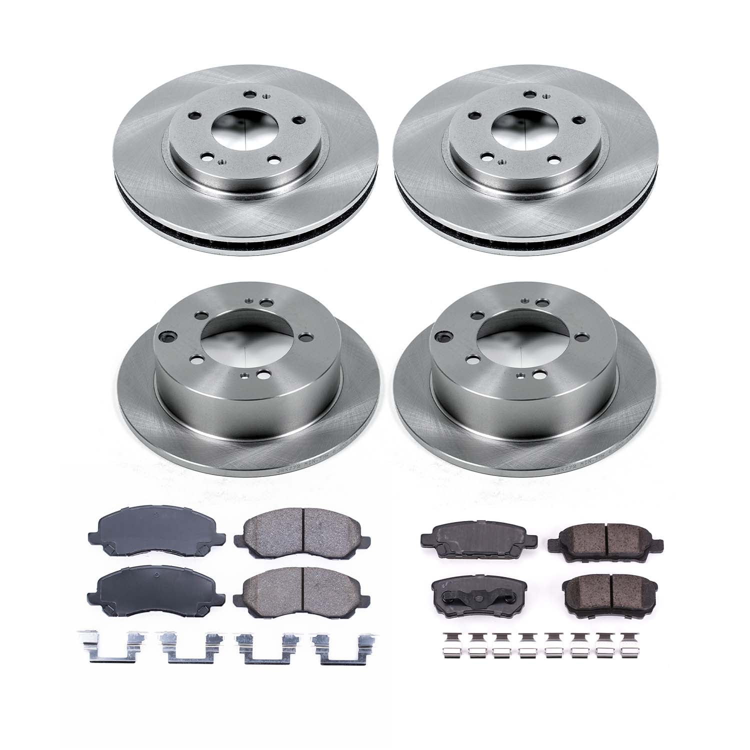 Ultimate Brakes Front and Rear Semi-Metallic Brake Pad and Rotor Kit with Hardware WM81053