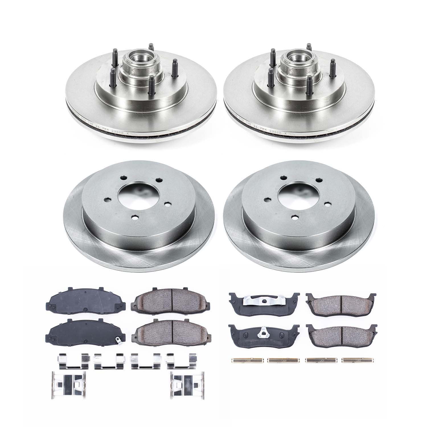 Ultimate Brakes Front and Rear Semi-Metallic Brake Pad and Rotor Kit with Hardware WM81081
