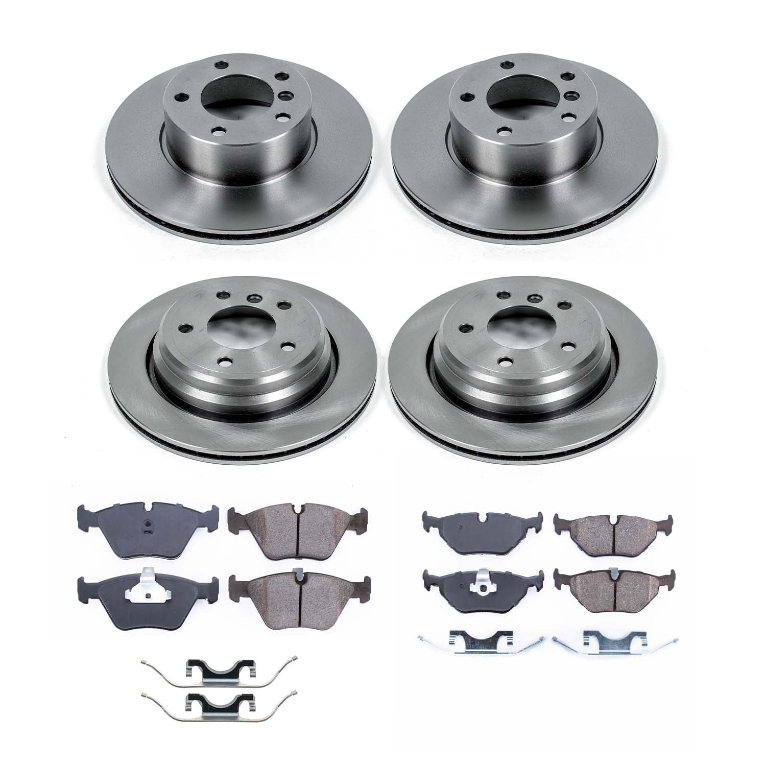 Ultimate Brakes Front and Rear Semi-Metallic Brake Pad and Rotor Kit with Hardware WM81109