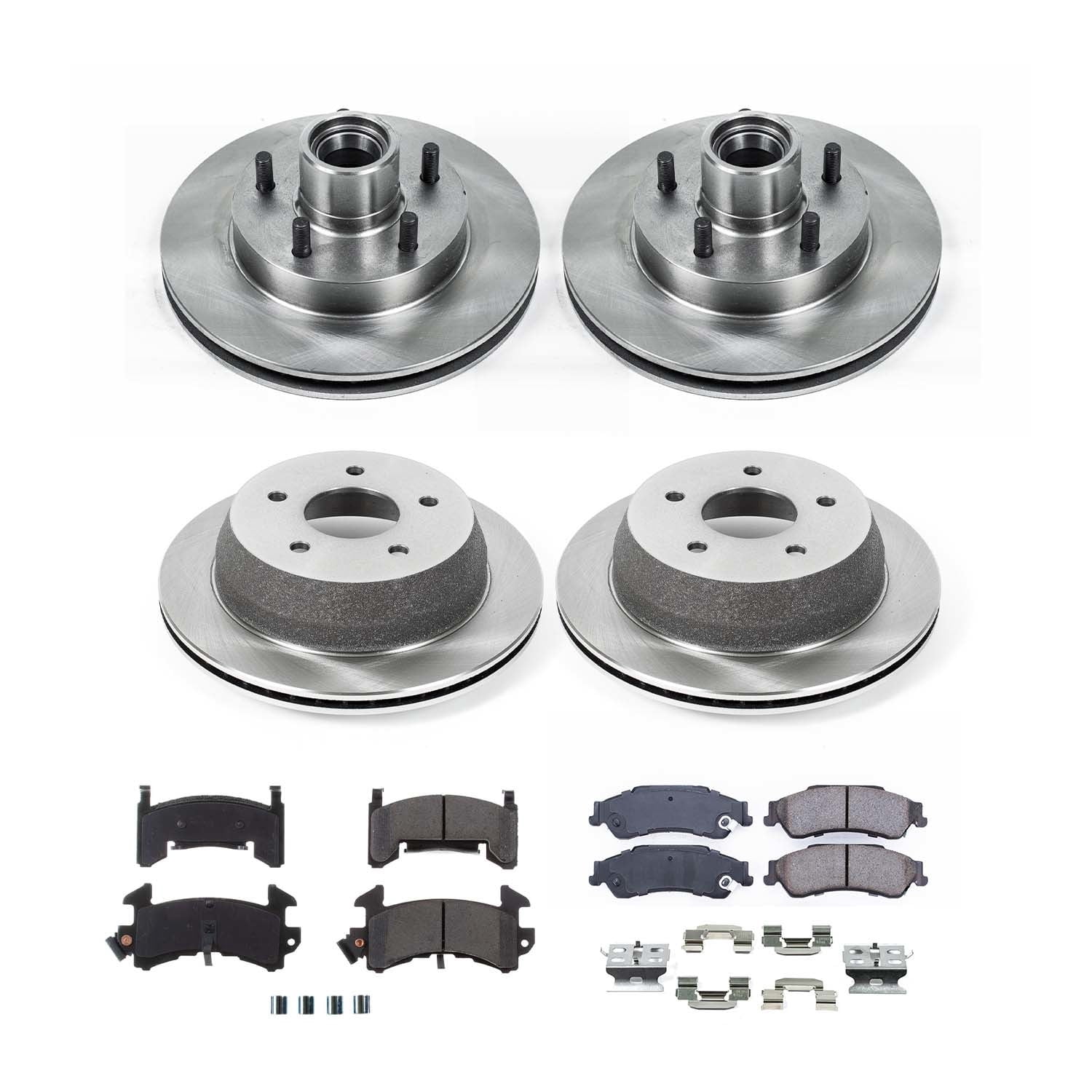 Ultimate Brakes Front and Rear Semi-Metallic Brake Pad and Rotor Kit with Hardware WM81118