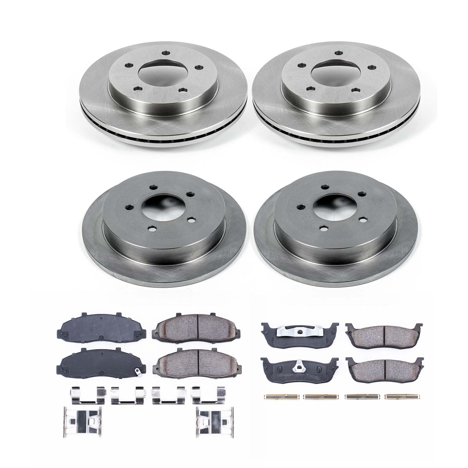 Ultimate Brakes Front and Rear Semi-Metallic Brake Pad and Rotor Kit with Hardware WM81129
