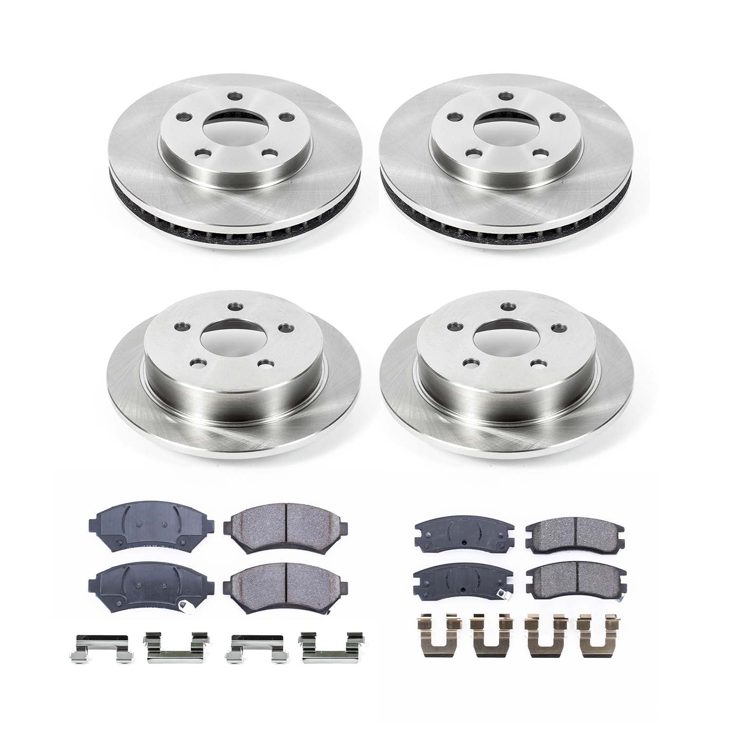 Ultimate Brakes Front and Rear Semi-Metallic Brake Pad and Rotor Kit with Hardware WM81143