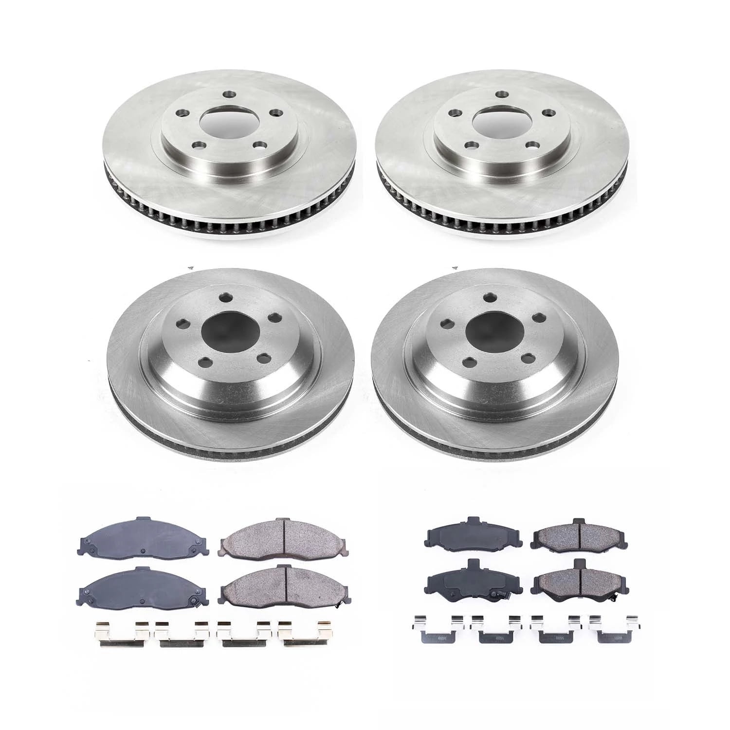 Ultimate Brakes Front and Rear Semi-Metallic Brake Pad and Rotor Kit with Hardware WM81158