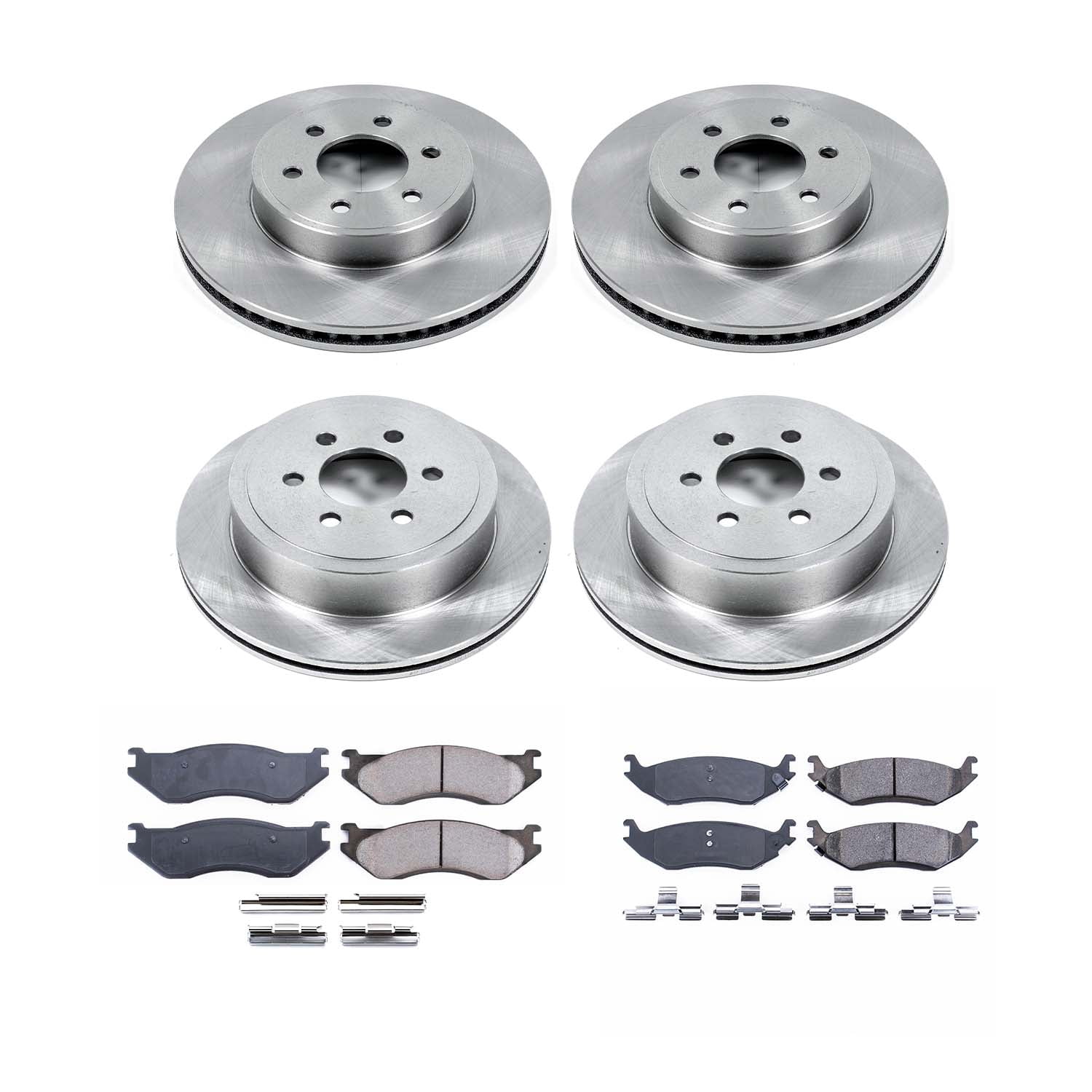 Ultimate Brakes Front and Rear Semi-Metallic Brake Pad and Rotor Kit with Hardware WM81200