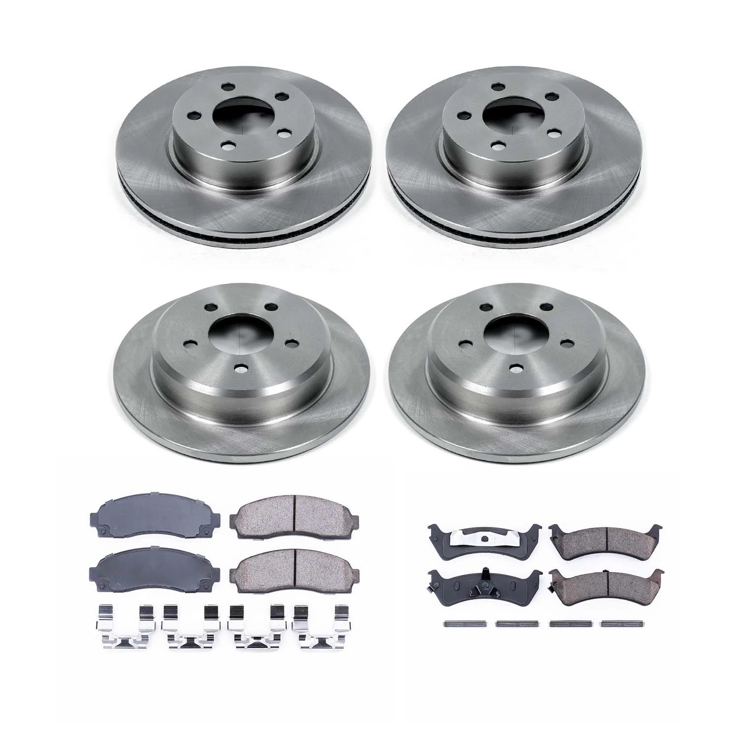 Ultimate Brakes Front and Rear Semi-Metallic Brake Pad and Rotor Kit with Hardware WM81201