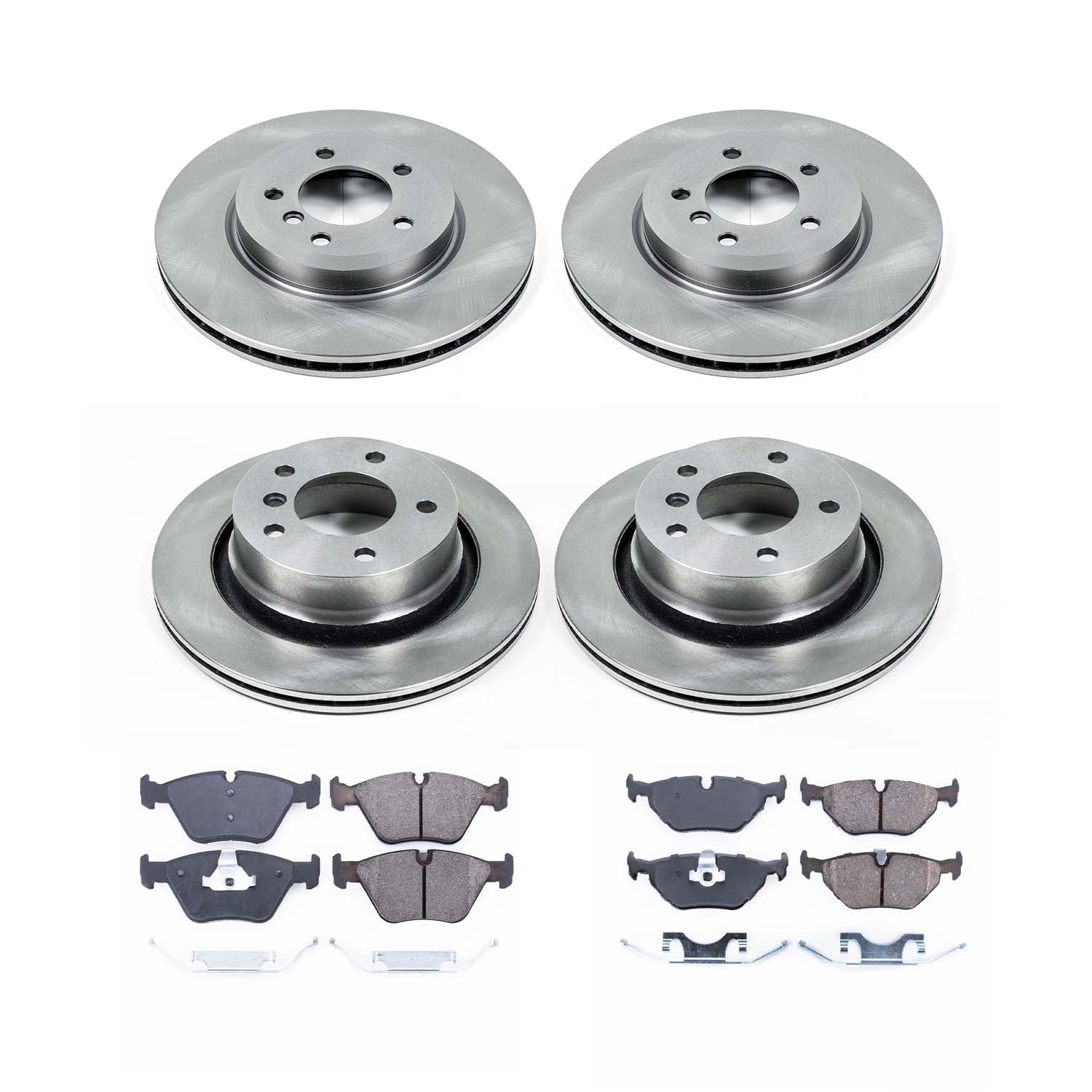 Ultimate Brakes Front and Rear Semi-Metallic Brake Pad and Rotor Kit with Hardware WM81204